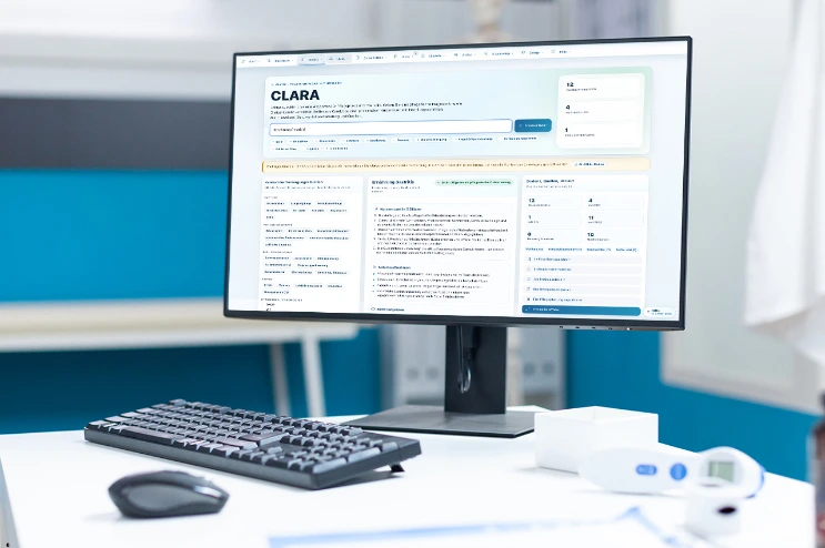 CLARA von CareLit auf Krankenhauscomputer