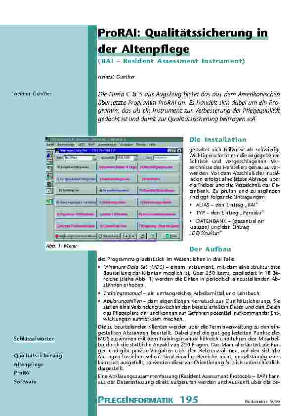 ProRAI: Qualitätssicherung in der Altenpflege