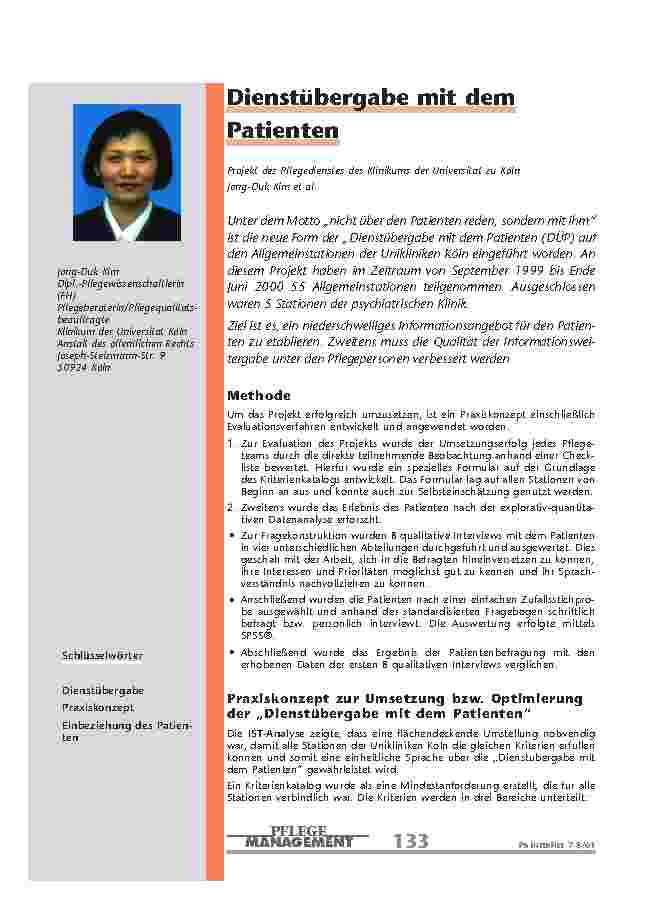 [doc_200896] Dienstübergabe mit dem Patienten