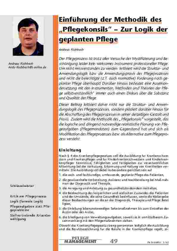 [doc_200842] Einführung der Methodik des „Pflegekonsils” – Zur Logik der geplanten Pflege