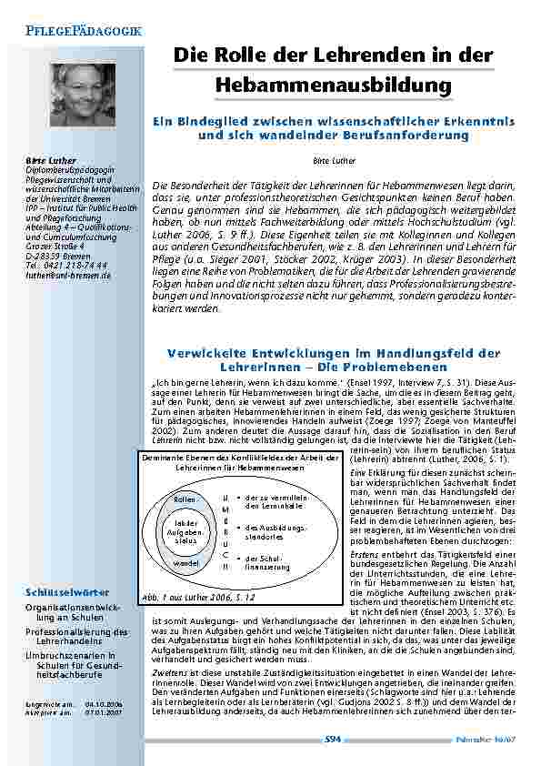 Die Rolle der Lehrenden in derHebammenausbildung