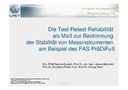 Die Test-Retest-Reliabilität als Maß zur Bestimmung der Stabilität von Messinstrumenten am Beispiel des FAS-PräDiFuß