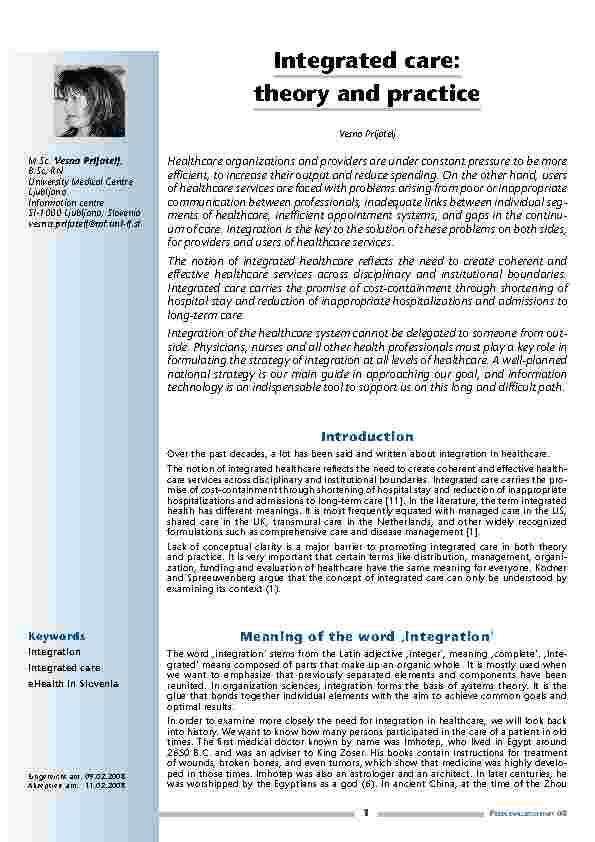 Integrierte Versorgung: Theorie und Praxis