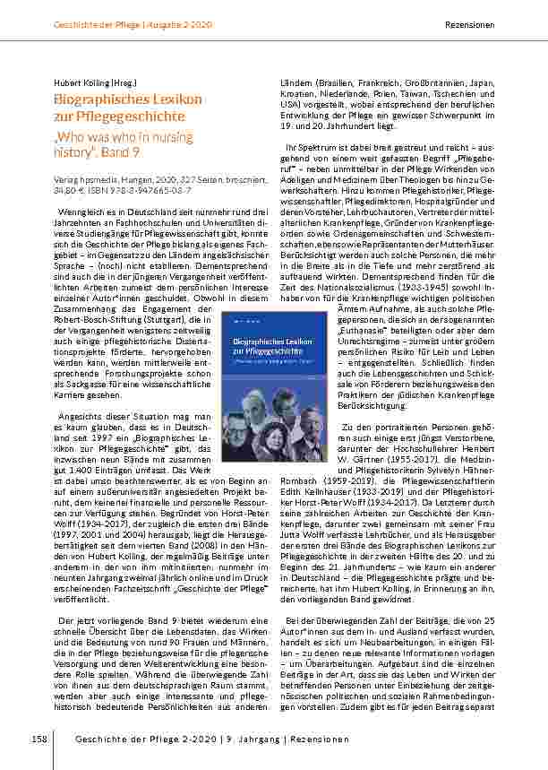 [doc_207069] Biographisches Lexikon zur Pflegegeschichte