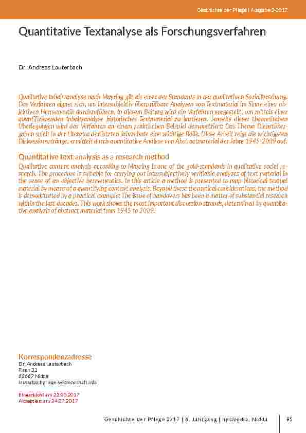 Quantitative Textanalyse als Forschungsverfahren