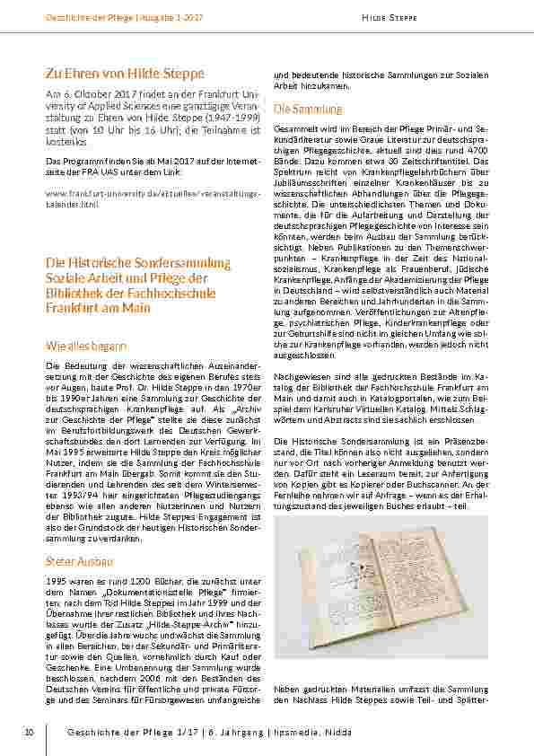 Zu Ehren von Hilde Steppe