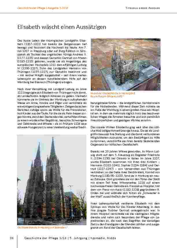 Elisabeth wäscht einen Aussätzigen