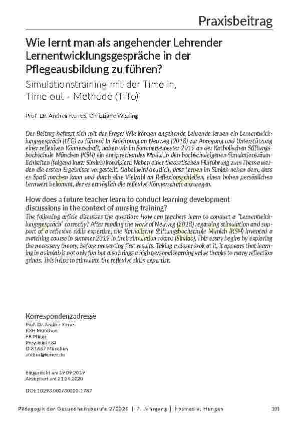 Wie lernt man als angehender Lehrender Lernentwicklungsgespräche in der Pflegeausbildung zu führen?