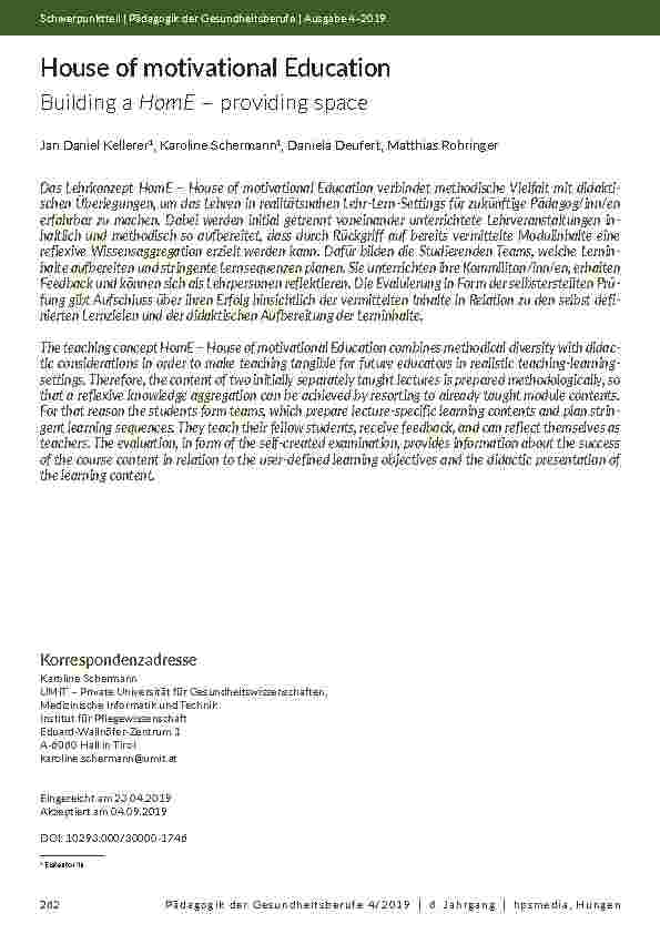 House of motivational Education. Building a HomE – providing space