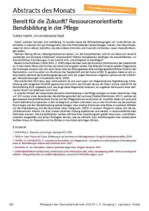 Abstracts des Monats