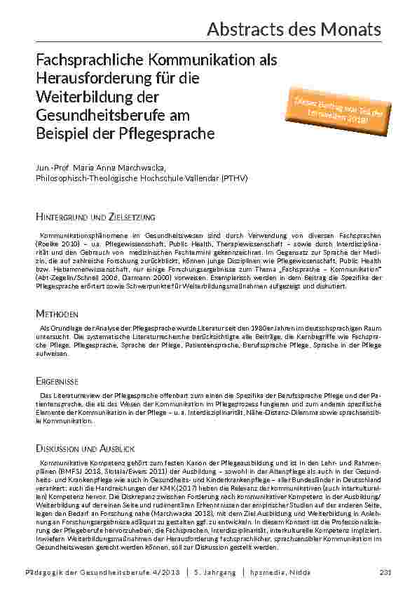 Abstracts des Monats