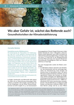 Wo aber Gefahr ist, wächst das Rettende auch? Gesundheitsrisiken der Klimadestabilisierung