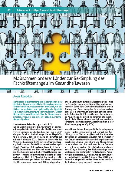 Maßnahmen anderer Länder zur Bekämpfung des Fachkräftemangels im Gesundheitswesen