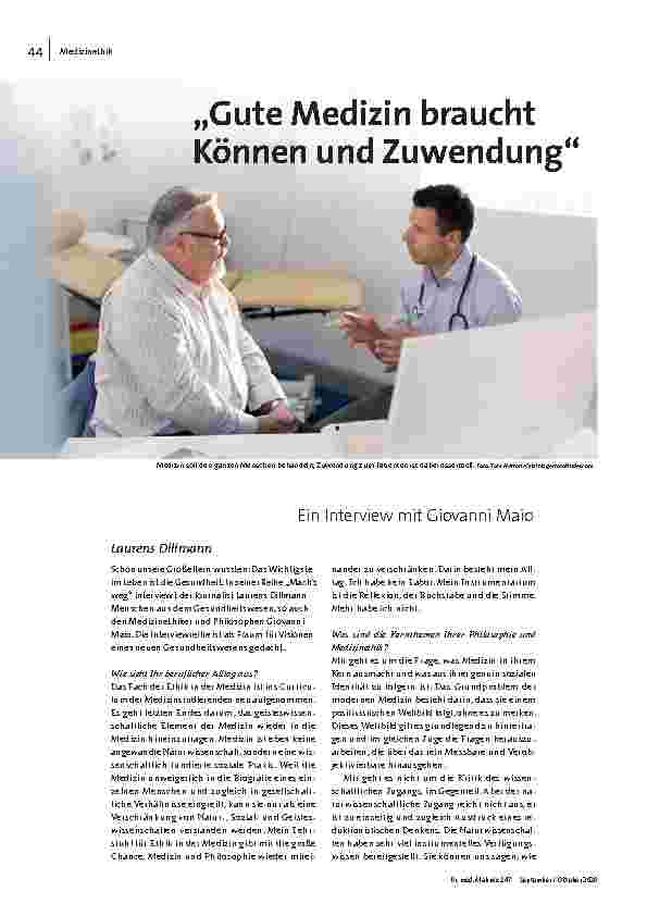 "Gute Medizin braucht Können und Zuwendung."