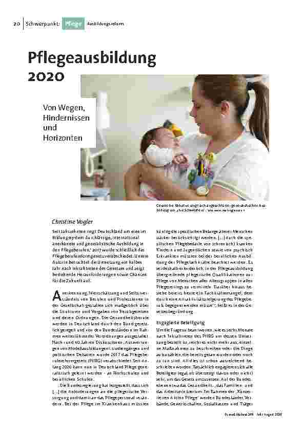 Pflegeausbildung 2020: Von Wegen, Hindernissen und Horizonten