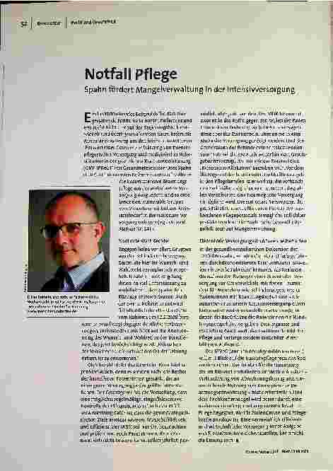 Notfallpflege Spahn fördert Mangelverwaltung in der Intensivversorgung.