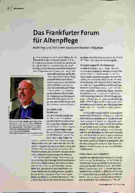 Das Frankfurter Forum für Altenpflege: Aufstieg und Fall einer basisorientierten Initiative