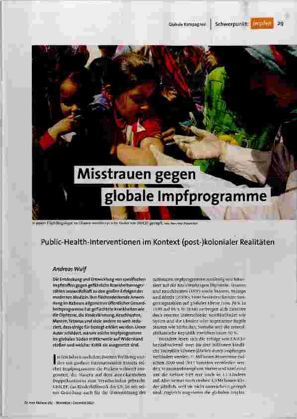Misstrauen gegen globale Impfprogramme