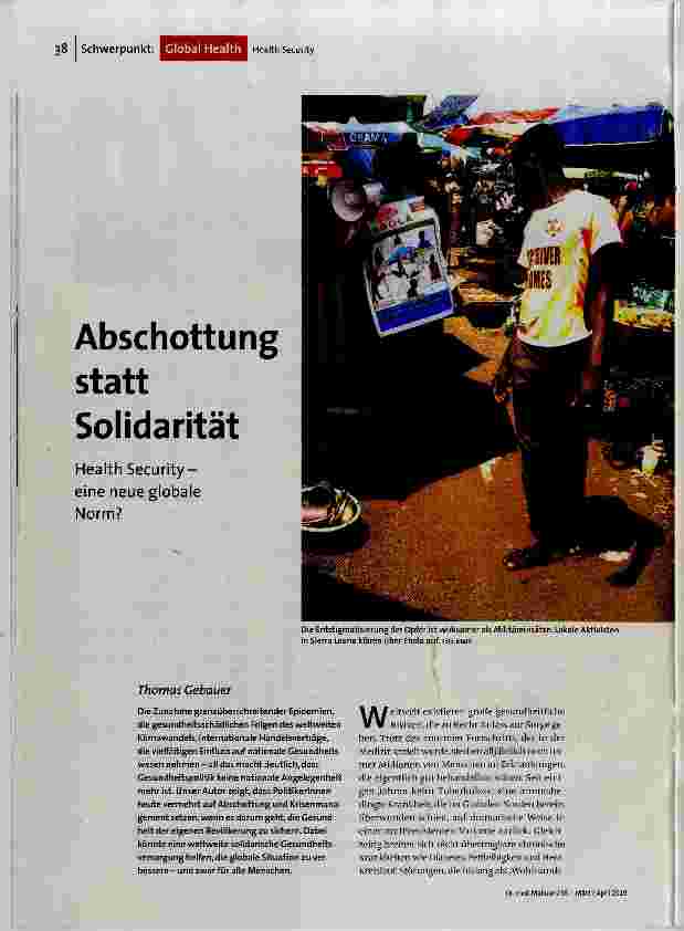 Abschottung statt Solidarität