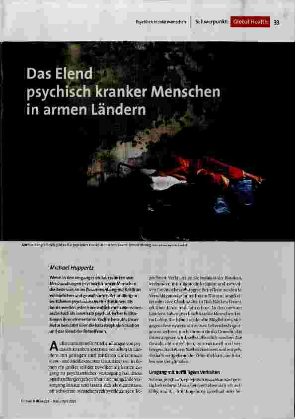 Das Elend psychisch kranker Menschen in armen Ländern