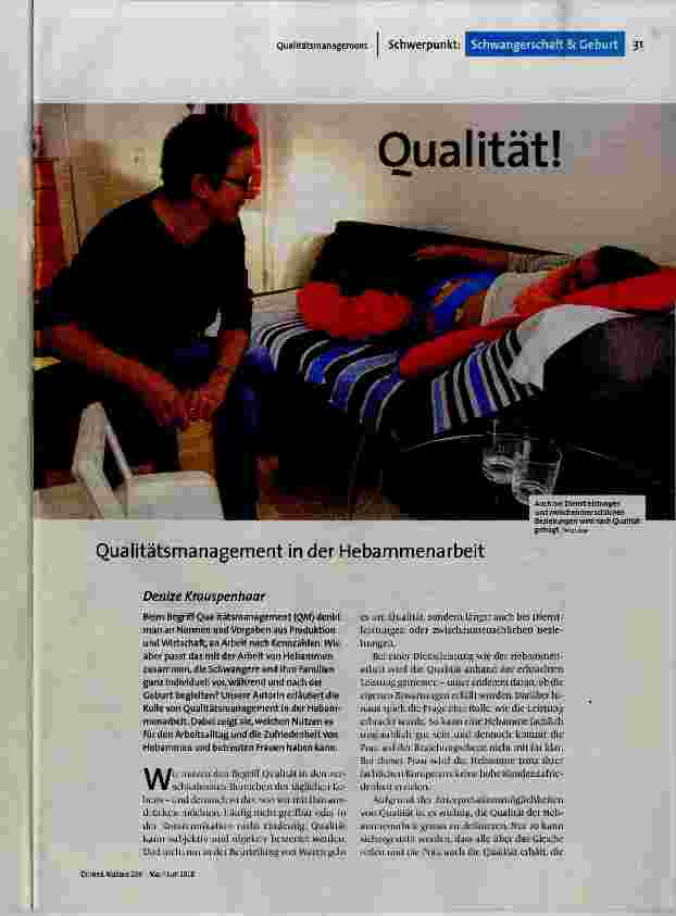 Qualitätsmanagement in der Hebammenarbeit