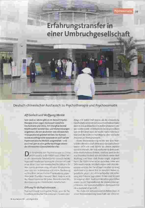 Erfahrungstransfer in einer Umbruchgesellschaft