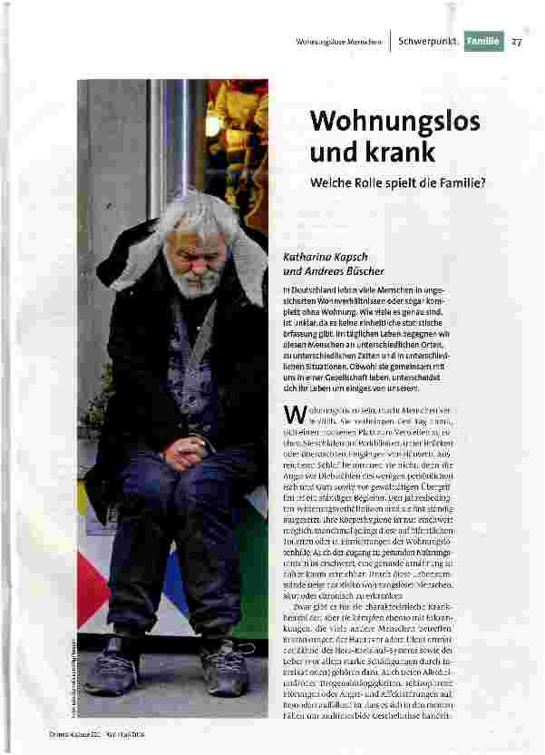 Wohnungslos und krank