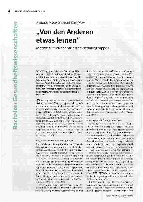 Von den Anderen etwas lernen