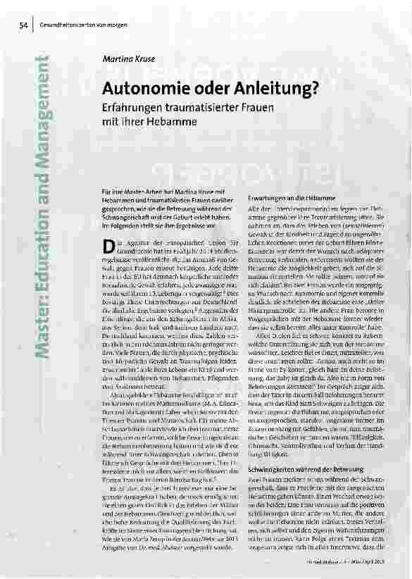 Autonomie oder Anleitung?