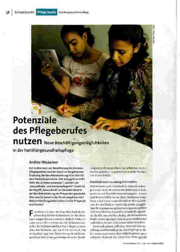 Potenziale des Pflegeberufes nutzen