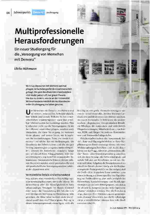 Multiprofessionelle Herausforderungen