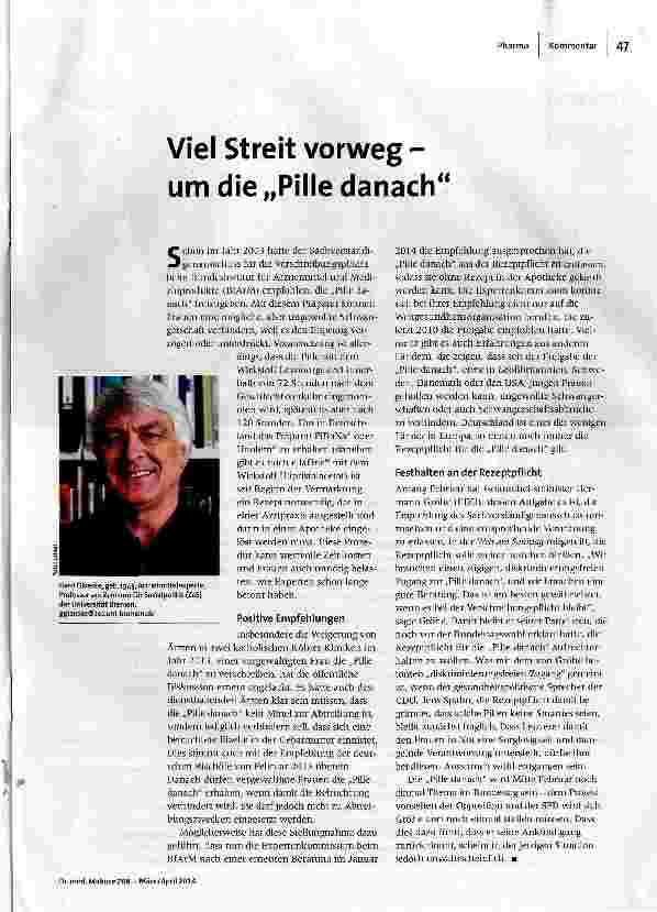 Viel Streit vorweg-um die „Pille danach