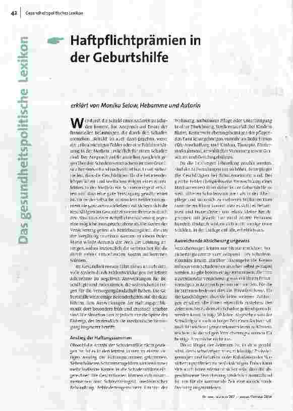 Haftpflichtprämien in der Geburtshilfe