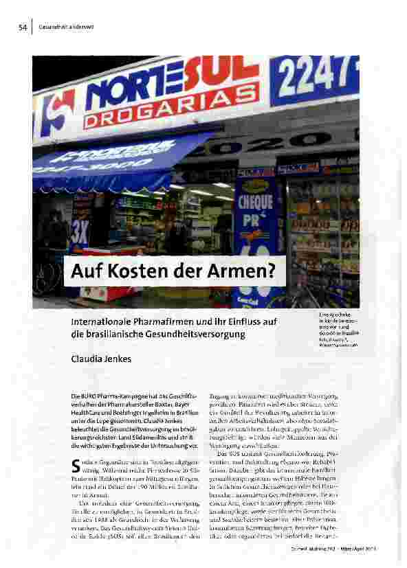 Auf Kosten der Armen?