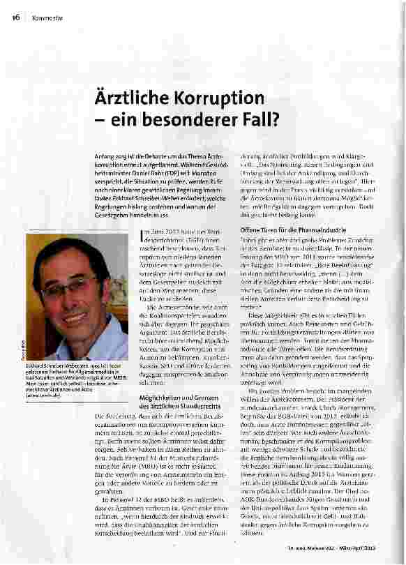 Ärztliche Korruption - ein besonderer Fall?