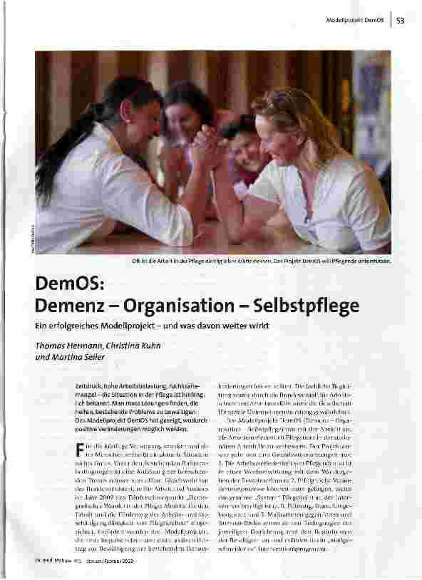 DemOS: Demenz - Organisation - Selbstpflege