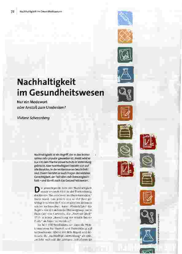 Nachhaltigkeit im Gesundheitswesen