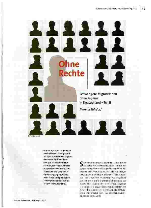 Ohne Rechte Schwangere Migrantinnen ohne Papiere in Deutschland-Teil II