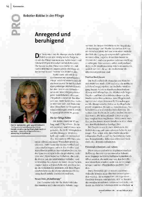 Roboter-Robbe in der Pflege