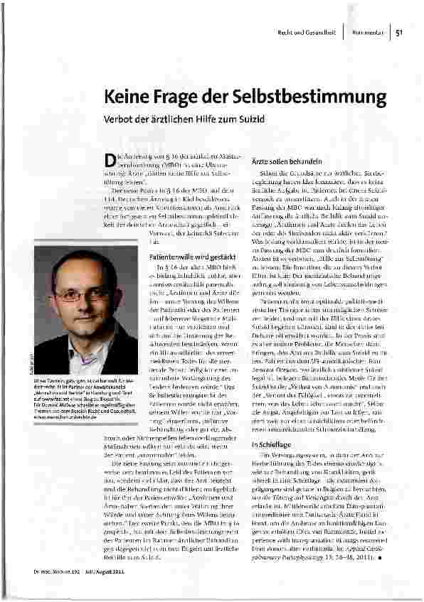 Keine Frage der Selbstbestimmung