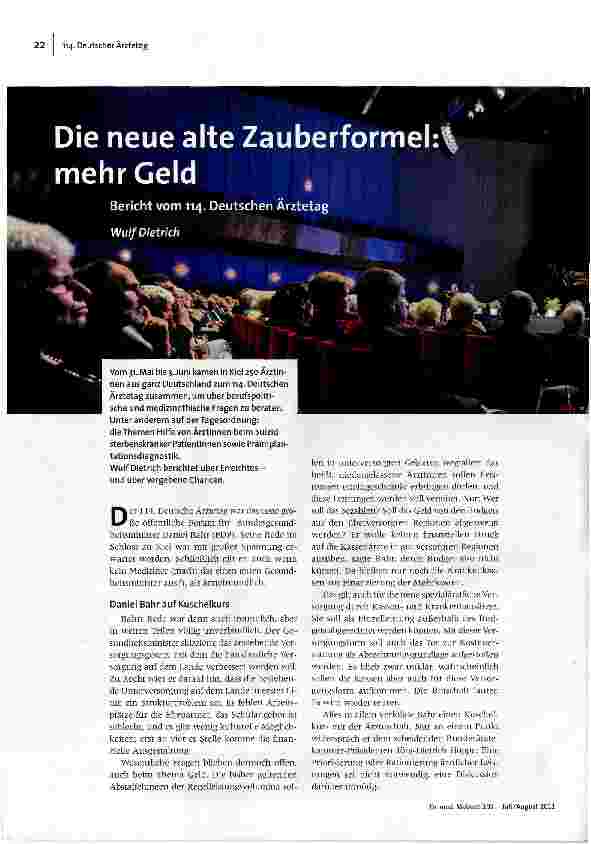 Die neue alte Zauberformel: mehr Geld