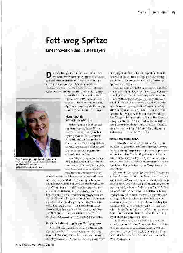 Fett-weg-SpritzeEine Innovation des Hauses Bayer?