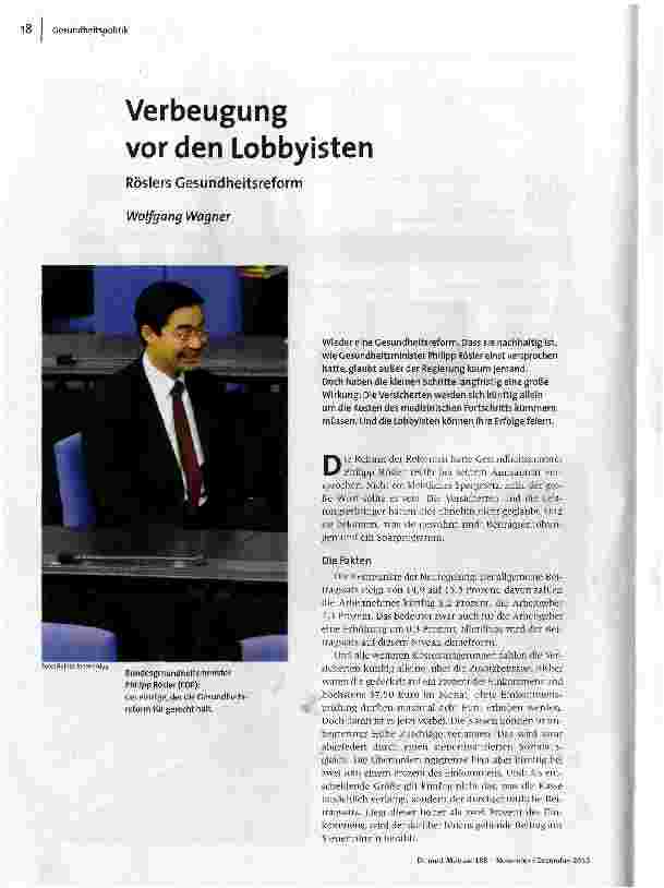 Verbeugung vor den Lobbyisten