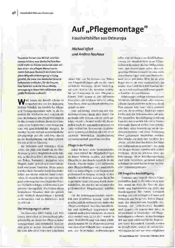 Auf „Pflegemontage