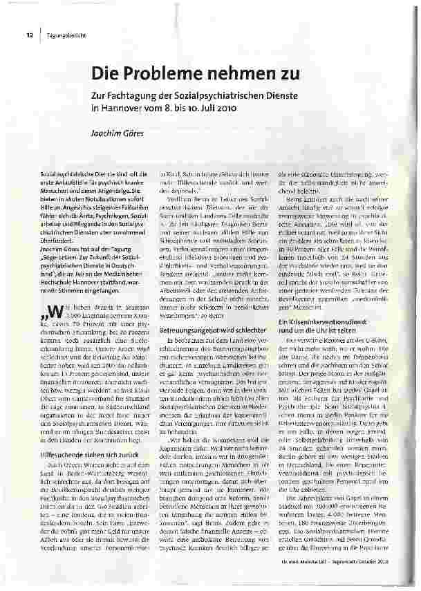 Die Probleme nehmen zu