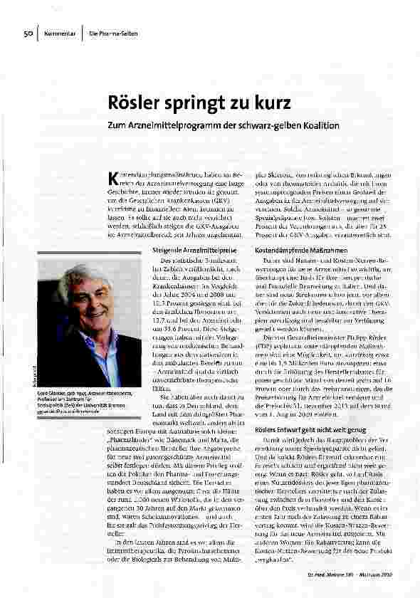 Rösler springt zu kurz