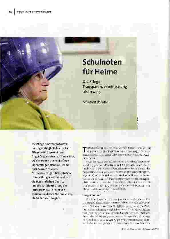 Schulnoten für HeimeDie Pflege-Transparenzvereinbarung als Irrweg