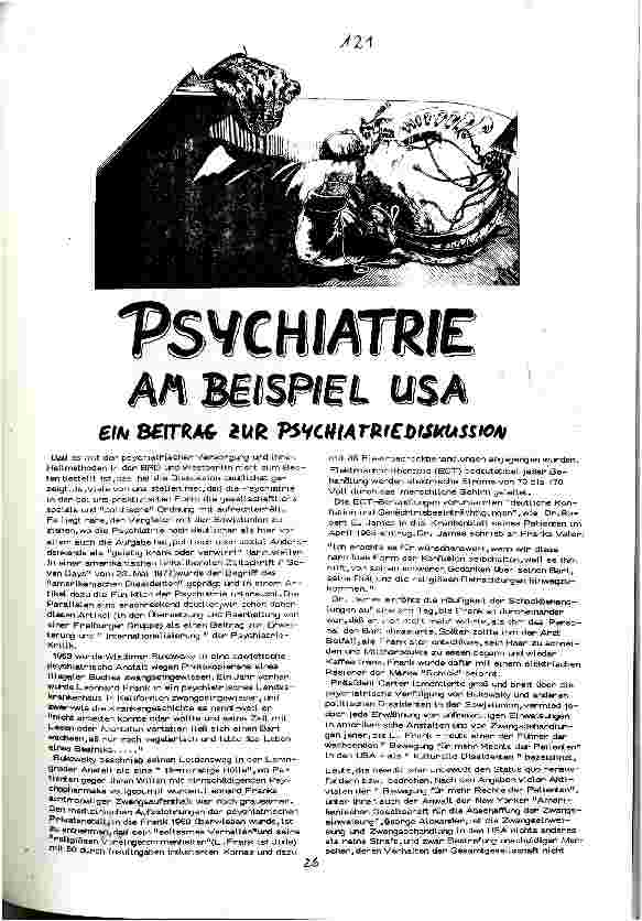 Psychiatrie am Beispiel USAEin Beitrag zur Psychiatriediskussion
