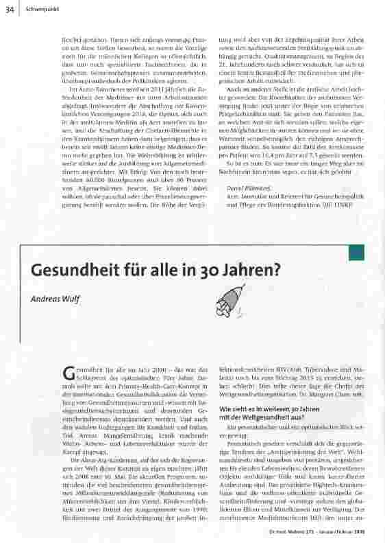 Gesundheit für alle in 30 Jahren?