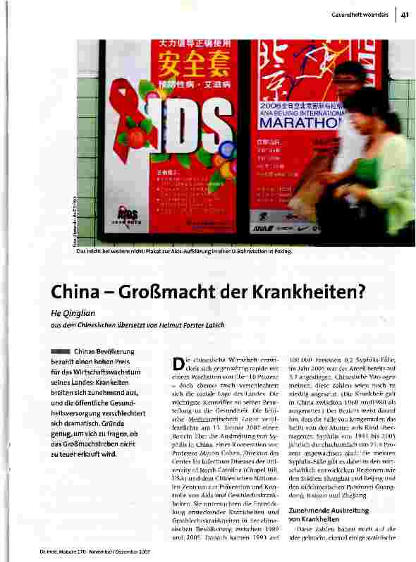 China - Großmacht der Krankheiten?
